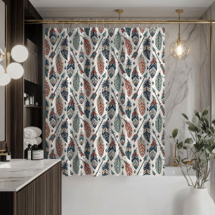 Douche Rideaux Tribaux à Flèches Accent de Salle de Bain 