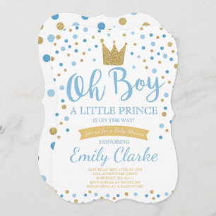 Douche royale de petite invitation de prince baby