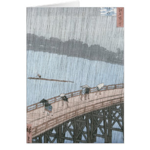 Douche soudaine au-dessus de pont de Shin-Ohashi