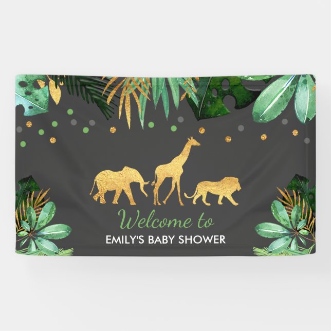 Douche tropicale de bannière de partie de baby (Horizontal)