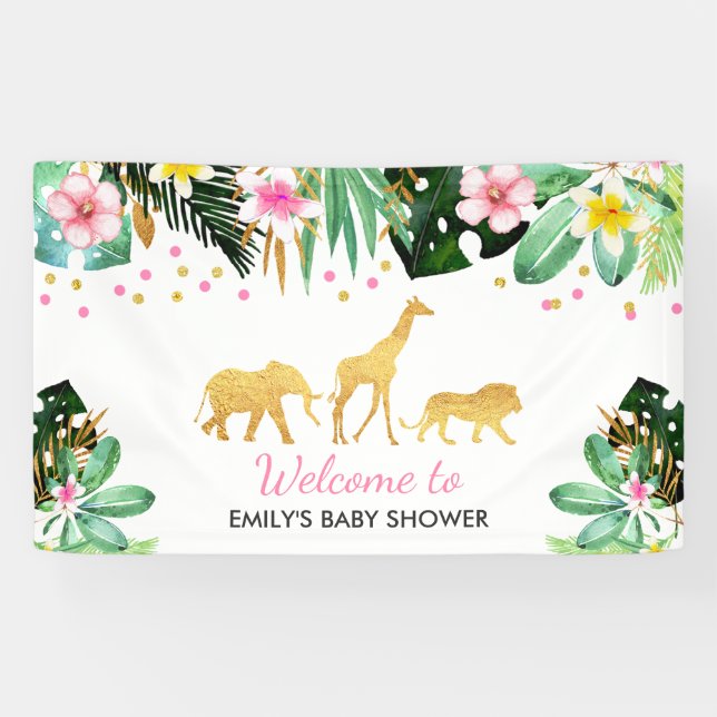 Douche tropicale de bannière de partie de baby (Horizontal)