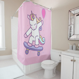 Douche Unicorn rideau pour filles salle de bain