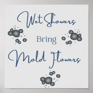 Douches humides Drôle Poster de salle de bain