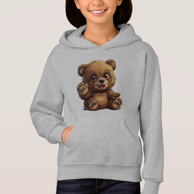 Doudou Kawaii Ours en Capuche pour Enfants   (Devant)