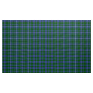 Douglas Tartan Bleu Vert et Noir Tissu Plaid