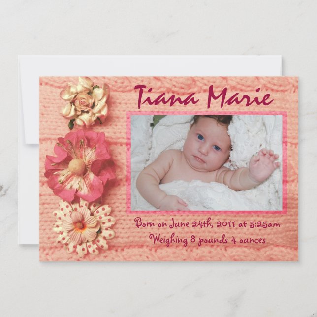 Douille rose Faire-part GreetiIng Card (Devant)