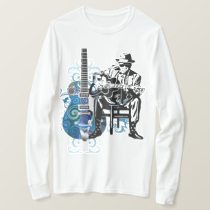 douilles de T-shirt de musique d'homme de guitare