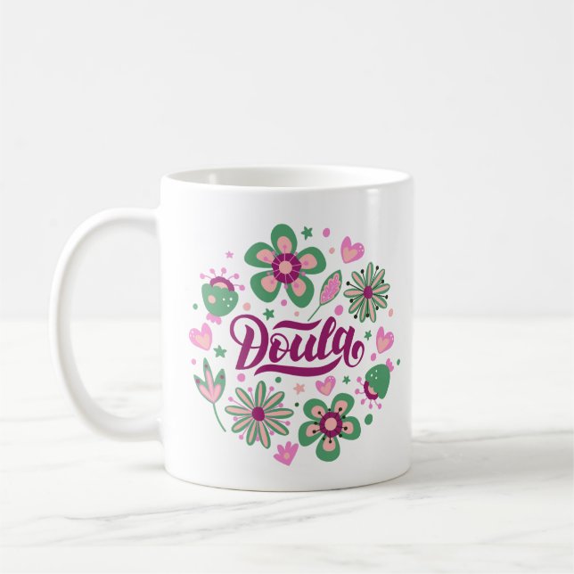 Doula Mug au design floral (Gauche)