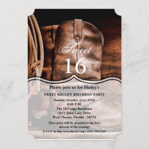 Doux 16 Invitations d'anniversaire Cowboy Boots Ba