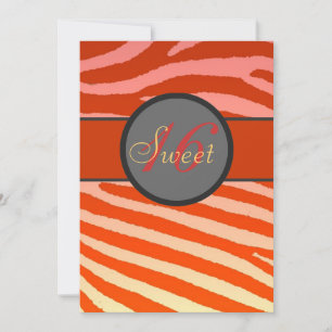 Doux 16 invitations d'anniversaire zèbres orange r