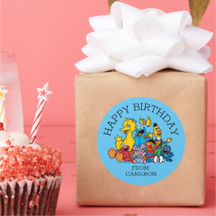 Doux amis de la rue Sésame Étiquette de cadeau d