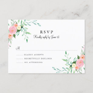 Doux Aquarelle rose rose mariage RSVP