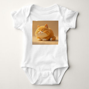 Doux Chat Tigre Orange Endormi – Body Bébé De