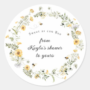 Doux comme peut Bee Fleur sauvage Sticker Baby sho