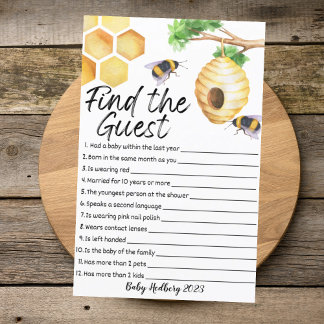 Doux comme peut Bee Trouver le baby shower de jeu