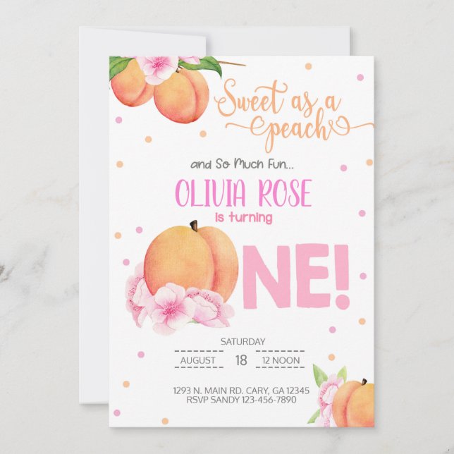 Doux comme une invitation d'anniversaire de fille  (Devant)