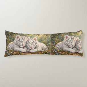 Doux Coussin Corps de Jeunes Tigres Blancs – Faune