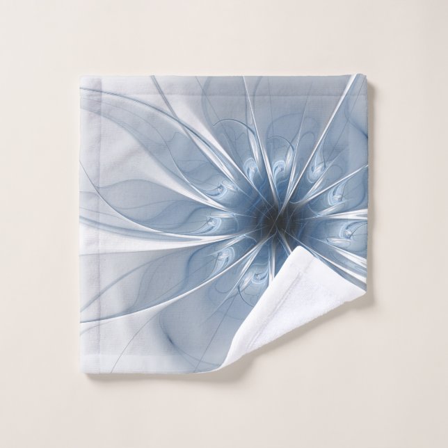 Doux et tendreté bleu fleur imaginaire fractal cu (Gant de toilette)