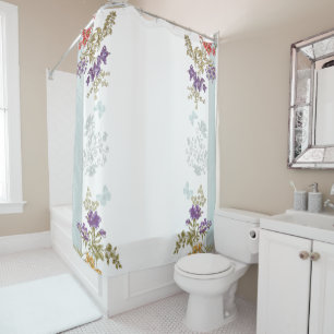 Doux fleurs tiges rideau de douche