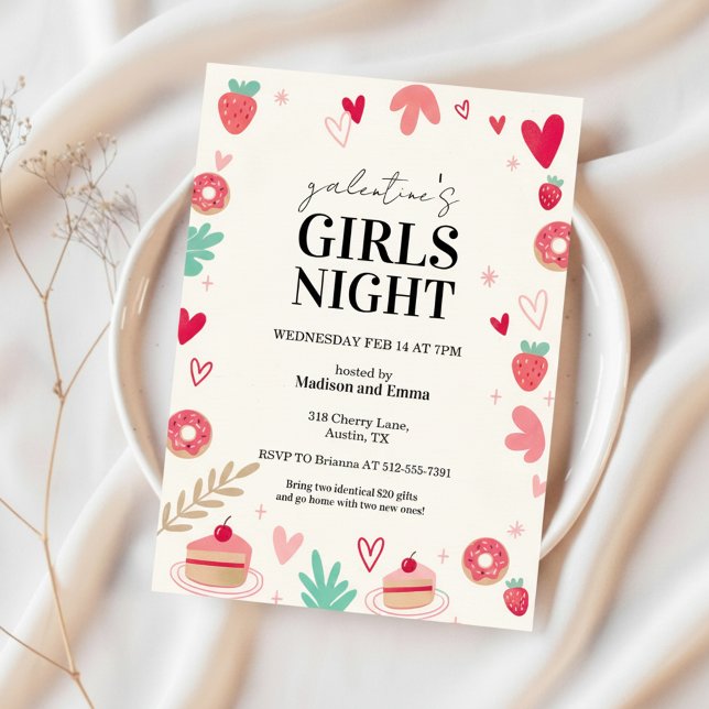 Doux Invitation de Galentines Day Donuts Friandise (Créateur téléchargé)