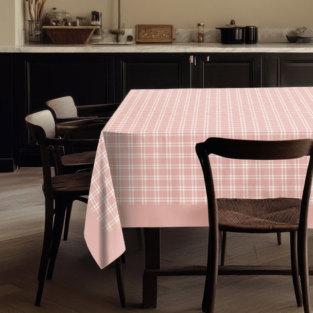 Doux Rose Gold Plaid Nappe pour événements (Soft Rose Gold Plaid Tablecloth for Events)