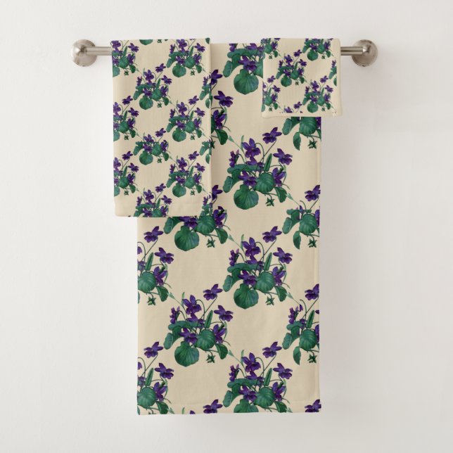 Doux Violets Serviettes de bain (En situation)
