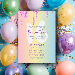 Douze ans fêtés dans des tons pastel & Invitation