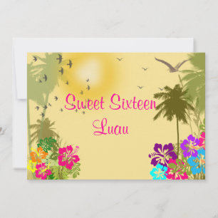 Douze ans, Hibiscus, Invitation Luau Hawaïen