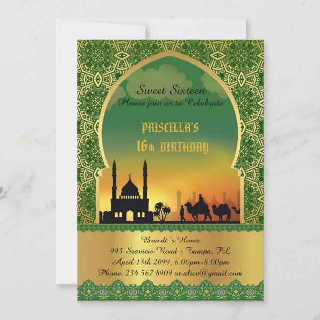 Douze ans, invitation anniversaire, nuit arabiante (Devant)