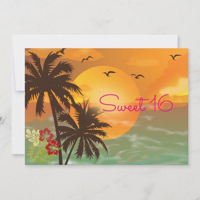 Douze ans, Tropical, Invitation Luau Hawaïen (Devant)