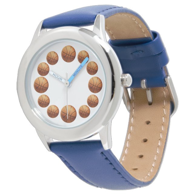 Douze Basket Orange, Montre En Cuir Enfant, (Incliné)