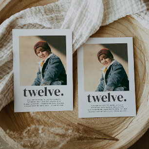 Douze Carrés Photo Invitation d'anniversaire