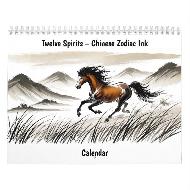 Douze Esprits – Calendrier d'encre du zodiaque chi (Protection)