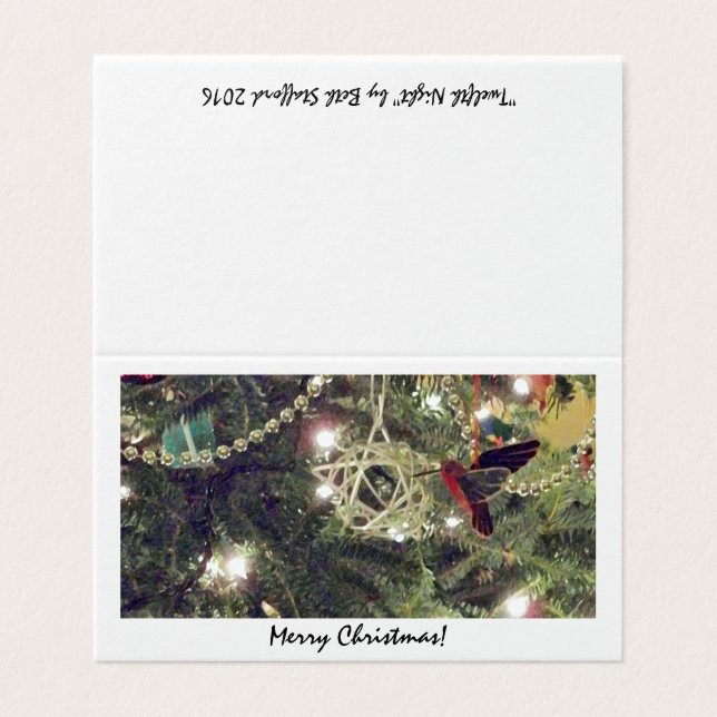 Douzième nuit Carte de Noël illuminé peinture d'ar (Outside Unfolded)