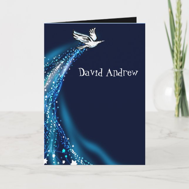 Dove Bat Bar Mitzvah Invitation pliée (Devant)