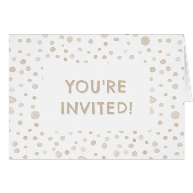 Dove Confetti Aquarelle Dots Invitation (Devant Horizontal)