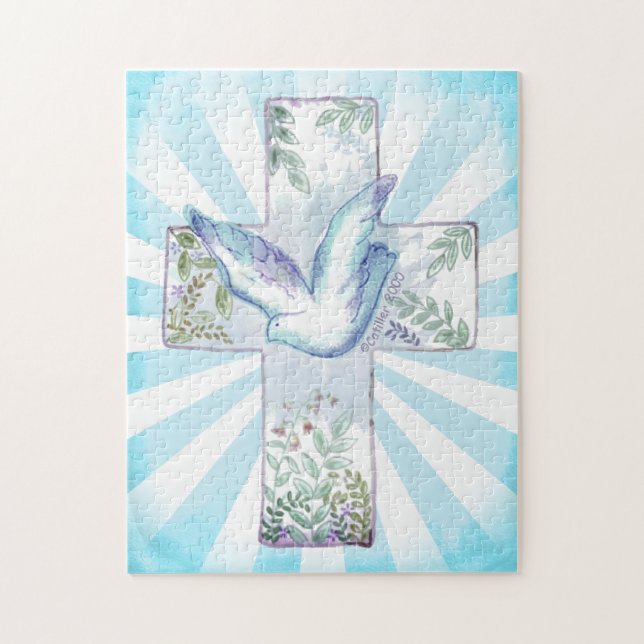 Dove Croix Chrétienne   puzzle (Vertical)