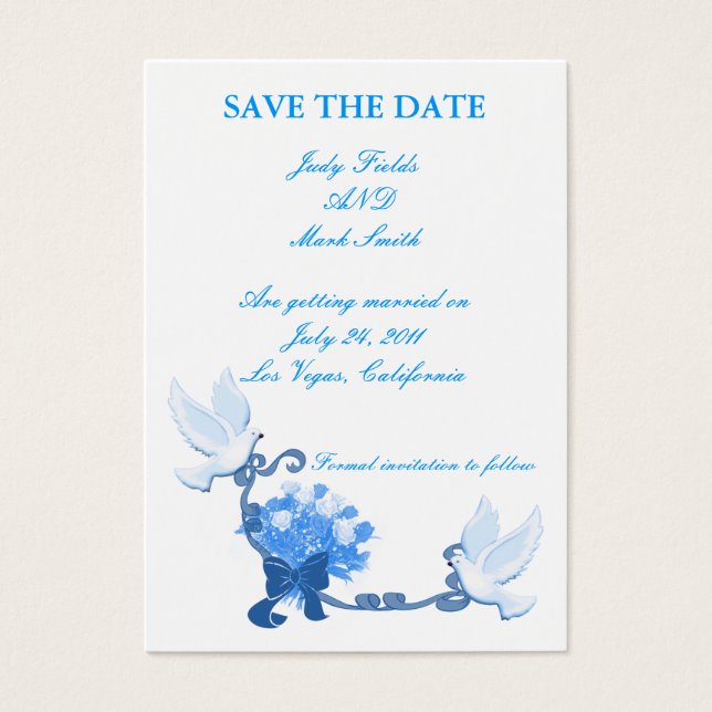 Dove Custom Enregistrer La Carte Date (Devant)