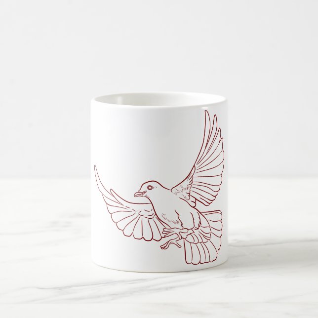 Dove tirée à la main - Plan de la tasse de café (Centre)