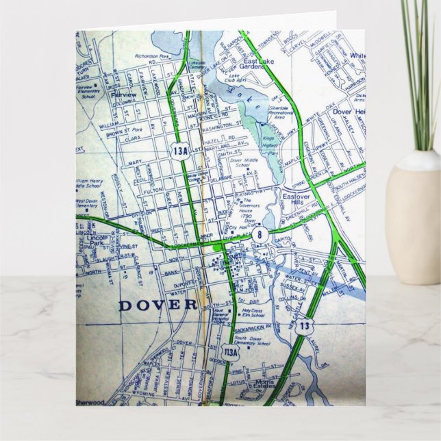 Dover, DE Carte Vintage (Devant)