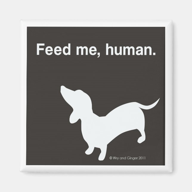 Doxie Feed Me Magnet noir (Devant)