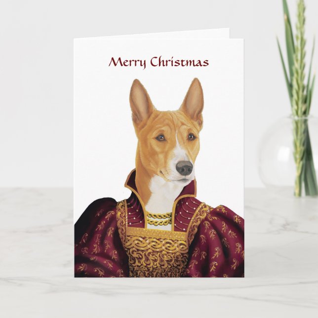 DR208 Basenji, carte de Joyeux Noël (Devant)