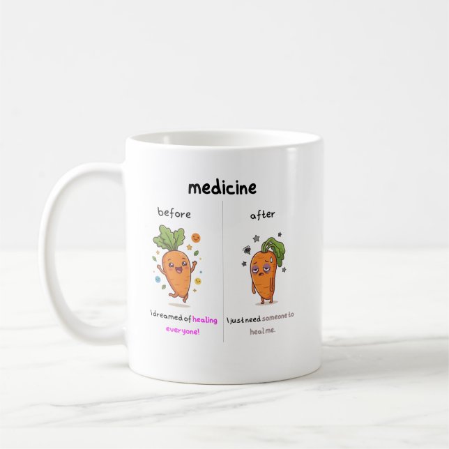 ​Dr. Carrot Before & After Med Funny Medical mug (Gauche)