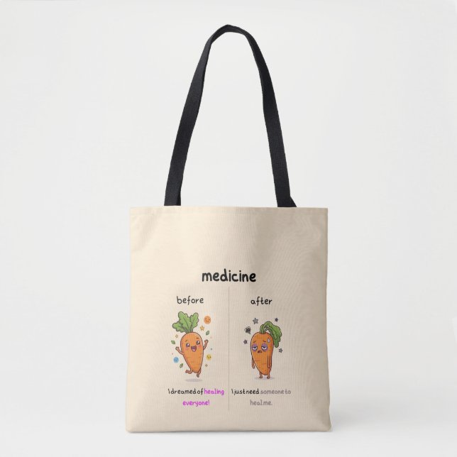  ​Dr. Carrot Before & After Medicine - tote bag  (Devant)