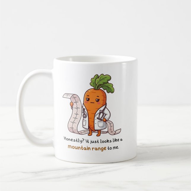 Dr. Carrot ECG Funny Medical Mug - Future Doctor G (Gauche)
