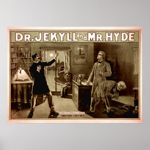 Dr. Jekyll and Mr. Hyde Vintage Poster on Canvas 2