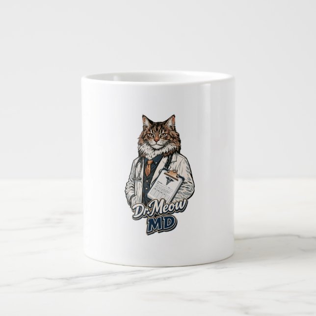 Dr Meow MD - Tasse de café géante - Dr Chat marran (Devant)