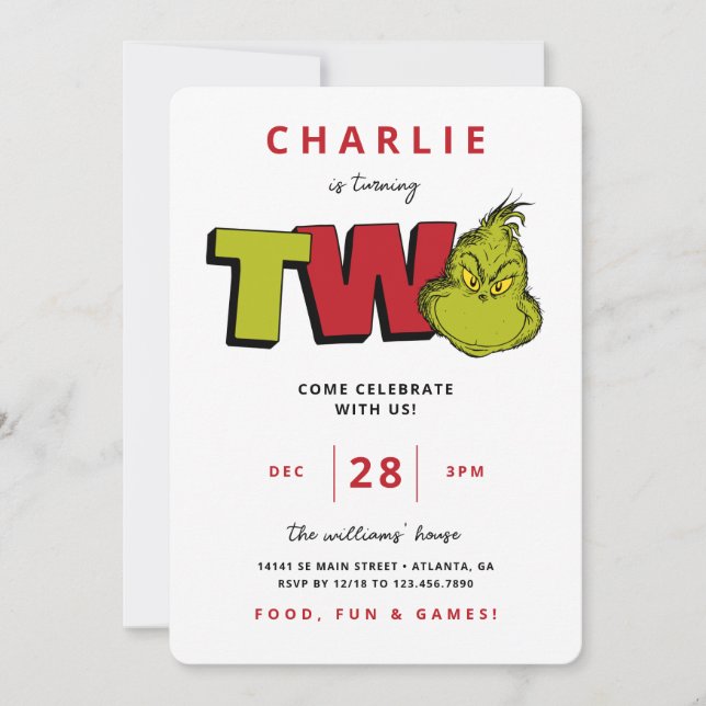 Dr Seuss | Grinch 2nd Birthday (Devant)