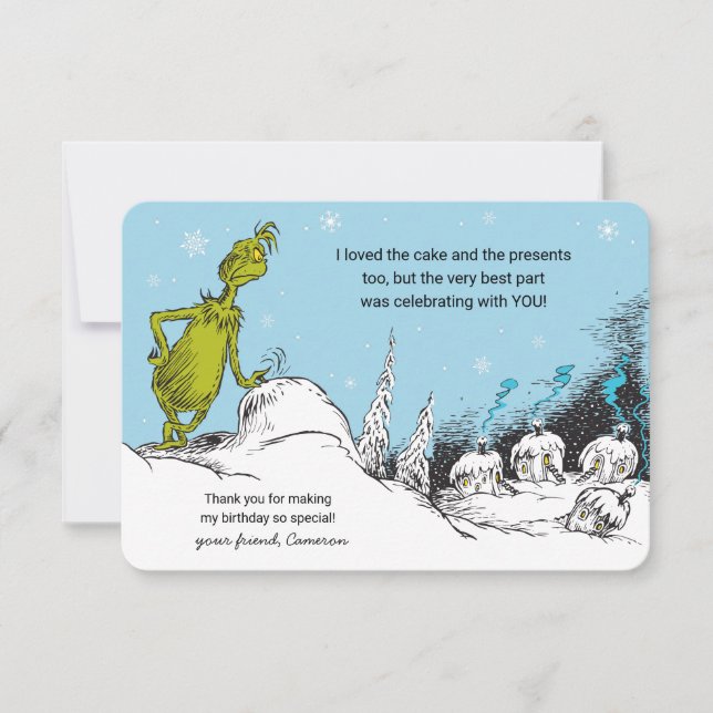Dr. Seuss | Grinch Hiver Anniversaire Merci (Devant)