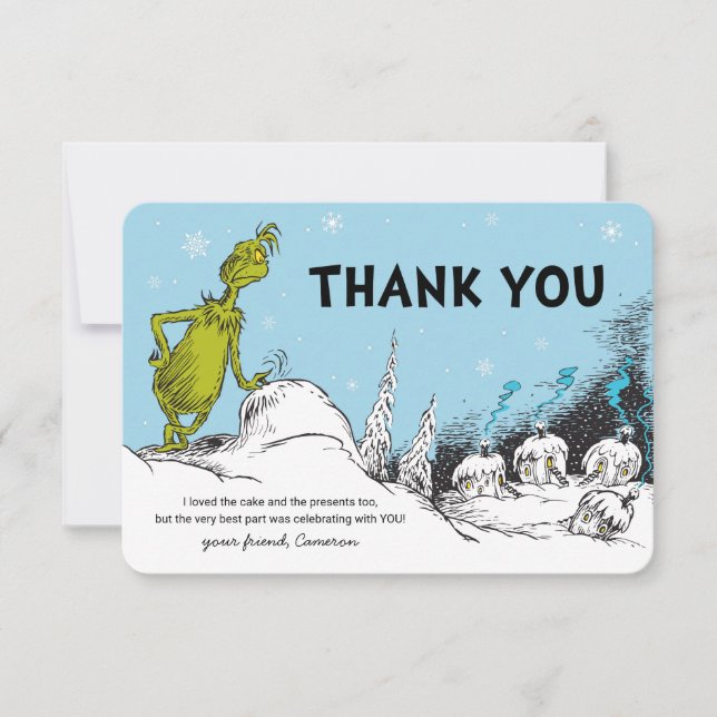 Dr. Seuss | Grinch Hiver Anniversaire Merci (Devant)
